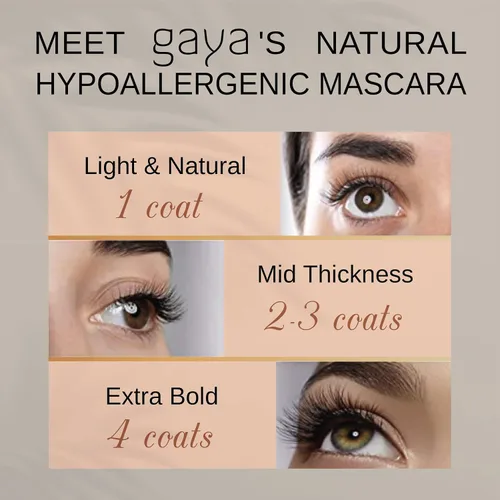 Vista 2 de Máscara negra vegana para ojos sensibles, máscara hipoalergénica natural, alargamiento y volumen para un aspecto natural, libre de crueldad, probado