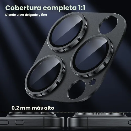 Vista 4 de WSKEN Protector de lente de cámara para iPhone 16 Pro/iPhone 16 Pro Max, [Grado Militar A Prueba de Roturas] [Fuerte Adsorción] Protector