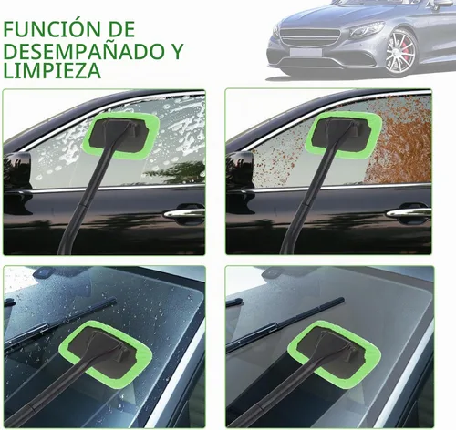 Vista 6 de Kit de herramienta limpiador de ventanas de coche OFBAND, limpiador de parabrisas de microfibra para interior con 4 piezas de cubierta de tela suave