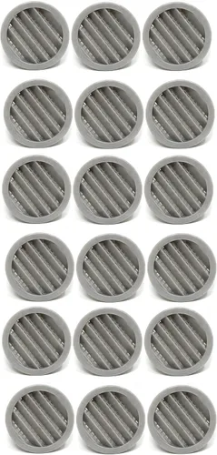 Vista 12 de 2.5 "rejilla redonda de plástico Soffit rejilla de ventilación de aire para reptiles cubierta (6, blanco)