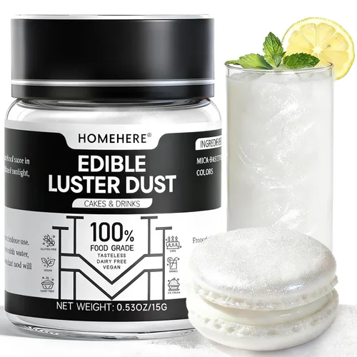 Vista 31 de HomeHere Purpurina comestible para bebidas y pasteles, 0.35 onzas de polvo brillante de diamante de grado alimenticio, polvo brillante