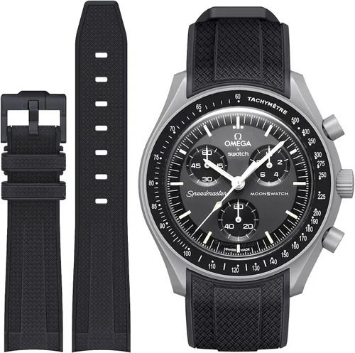 Vista 25 de Correa Stanchev para reloj Moonswatch, correa de silicona suave curvada sin espacio de 20mm para reloj Omega X Swatch Speedmaster, correa