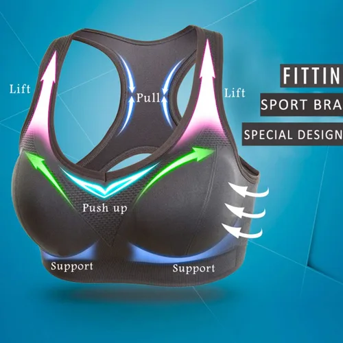 Vista 7 de FITTIN - Brasier deportivo con espalda cruzada para mujer soporte acolchado de alto impacto sin costuras para yoga gimnasio entrenamiento y Fitness