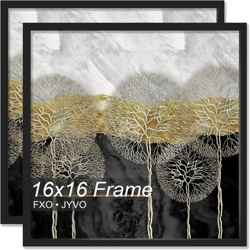 Vista 9 de Fxojyvo Marco de 4 x 4 pulgadas, marco negro para póster cuadrado de 4 x 4, peso ligero y altamente transparente, marco de 4 x 4 para pared, 1
