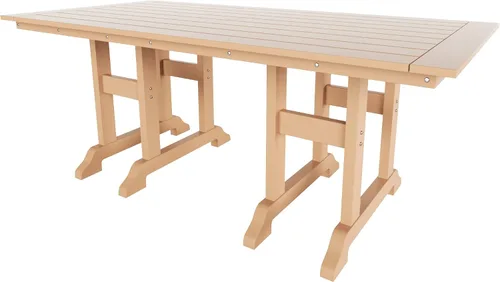 Vista 9 de Muebles Mesa de Comedor Rectangular Adirondack de 37 Pulgadas de Ancho x 71 Pulgadas de Largo, Resistente a los Rayos UV y a la Decoloración para su