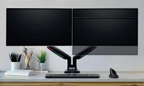 Vista 4 de Kensington SmartFit - Brazo de monitor doble ajustable en altura One‑Touch – Brazo ergonómico articulado con resorte de gas, soporta monitores