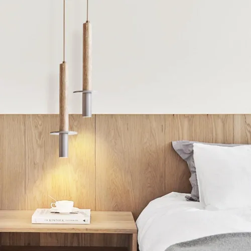 Vista 5 de Nordic Ceiling Hanging Lamp Modern Restaurant Bar Decoration Yellow Cave Stone Pendant Light Cylindl Lampshade Chandelier Spotlight Restaurant Bar