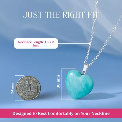 Vista 6 de Gempires Love - Collar con colgante de cristal de corazón para mujer, chapado en plata, cadena ajustable de 18 + 2 pulgadas
