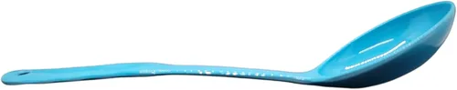 Vista 2 de Handy Housewares Cuchara ranurada de melamina colorida de mango largo de 12.5 pulgadas (azul, paquete de 3)