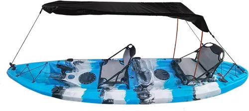 Vista 2 de Toldo para kayak, resistente al agua, plegable, para canoa (negro)