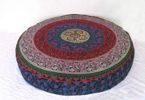 Vista 41 de ICC - Funda de cojín cuadrada grande de algodón con diseño de mandala, funda de almohada hippie, funda de almohada para el suelo con cremallera