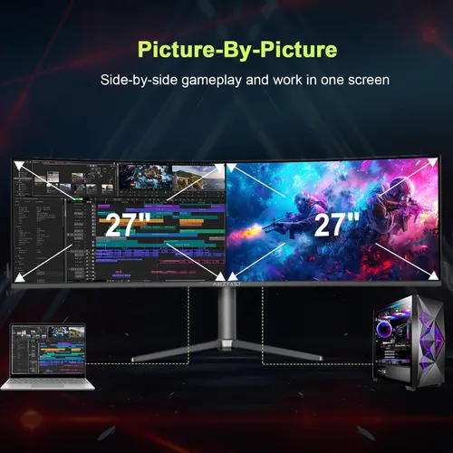 Vista 16 de Amzfast - Monitor de juegos de 24 pulgadas 180Hz 200Hz FHD 1080p, monitor de computadora, sincronización adaptativa de 1 ms, 3000:1, pantalla HDR