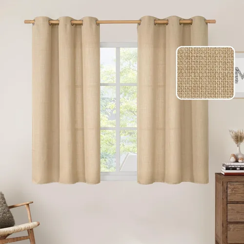 Vista 16 de LAMIT Cortinas de Lino Blancas Semitransparentes para Dormitorio, Paneles Filtrantes de Luz, Cortinas de Lino con Ojales de Protección de Privacidad