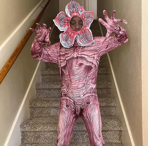 Vista 4 de Layeba Halloween Costume Kids Scary Monster Outfits Cosplay with Mask 5-12Y