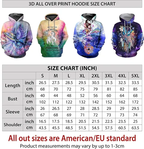 Vista 5 de Black Half Half Adorable Pets 3D Print Hoodies Unisex Pullover Hoodie Gift For Men, Women