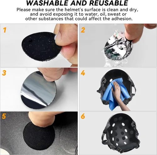 Vista 8 de Almohadillas tácticas para casco - Insertos universales de recambio de espuma de memoria interna para cascos ACH, MICH, EXF 2º negro