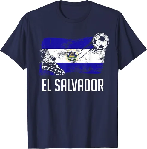 Vista 44 de Camiseta salvadoreña con bandera de fútbol salvadoreño