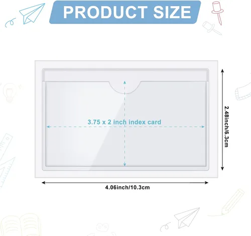 Vista 2 de Paquete de 30 bolsillos autoadhesivos para tarjetas de índice, con apertura superior, tarjetero ideal para organizar y proteger tus tarjetas
