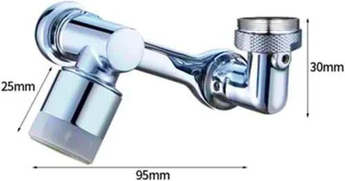 Vista 8 de Grifo de brazo robótico giratorio de 1080° – Modelo universal: grifo de filtro de salpicaduras, adaptador de boquilla de agua de brazo robótico