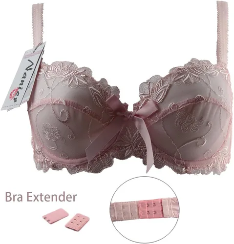 Vista 2 de Conjunto de brasier de encaje fino y transparente para mujer