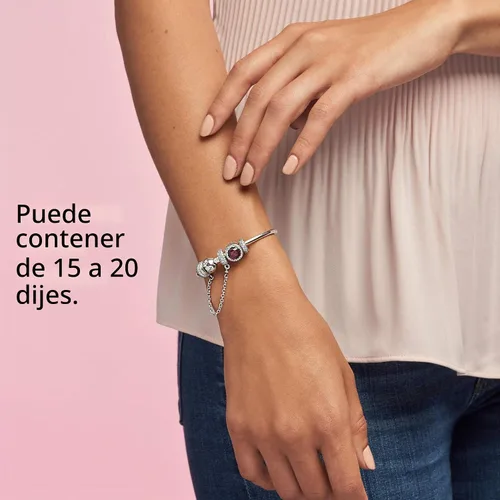 Vista 8 de PANDORA Moments Pulsera Brazalete con Cierre de Bola - Pulsera de Oro para Mujer - Plata de Ley - Con Caja de Regalo