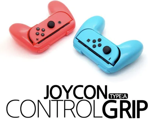 Vista 4 de Pokanic Juego de 2 empuñaduras de mano para interruptor de Nintendo Joy-Con controladores profesionales soporte almohadillas kit de mango resistente