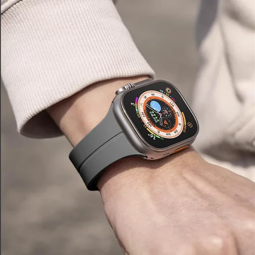 Vista 2 de Correa magnética compatible con Apple Watch Band 1.929 in 1.772 in 1.732 in 1.654 in 1.614 in 1.575 in 1.496 in hombres mujeres correa deportiva