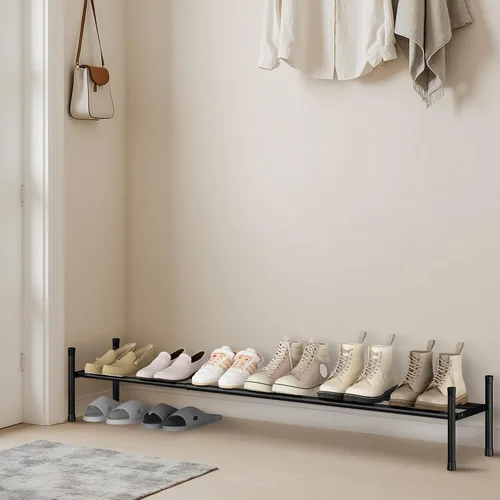 Vista 7 de STORAGE MANIAC Zapatero largo expandible, estante de zapatos de metal ancho apilable de 6 pares, estante ajustable para zapatos, organizador
