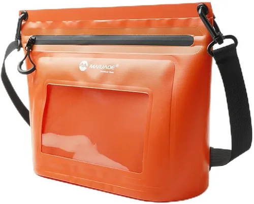Vista 8 de IPX7 - Bolsa seca impermeable con bolsillo para pantalla táctil, bolsa de hombro hermética flotante con ranuras para tarjetas, material resistente