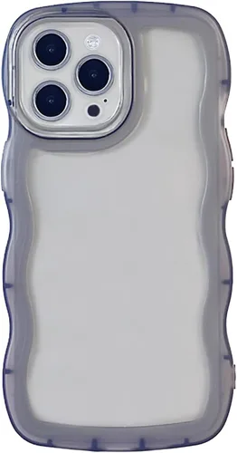 Vista 28 de Funda transparente compatible con iPhone 7 Plus/8 Plus, lindo marco ondulado de color sólido, transparente, de silicona suave, antiarañazos, a