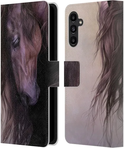 Vista 224 de Head Case Designs Officially Licensed Laurie Prindle A Morgan Christmas Western Stallion Leather Wallet Case Compatible with Samsung Galaxy A07 4G