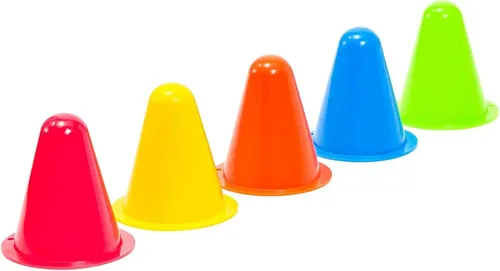 Vista 3 de [Usado] Mini Plastic Cones - Durable Polyethylene & Soccer Training Equipment - Classroom Activities & PE Supplies for Elementary - Dance Practice &