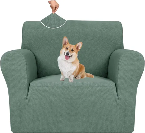 Vista 21 de MAXIJIN Funda elástica para silla con brazos, 1 pieza para sofá o silla de estar, funda antideslizante (31-46 pulgadas), protector de muebles que se