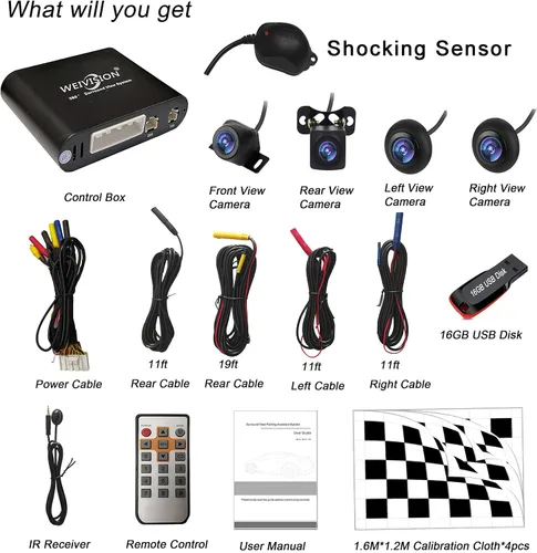 Vista 2 de Universal 360 grados Bird View System Car DVR Record Panoramic View All Round View Sistema de cámara de visión trasera para todo el coche