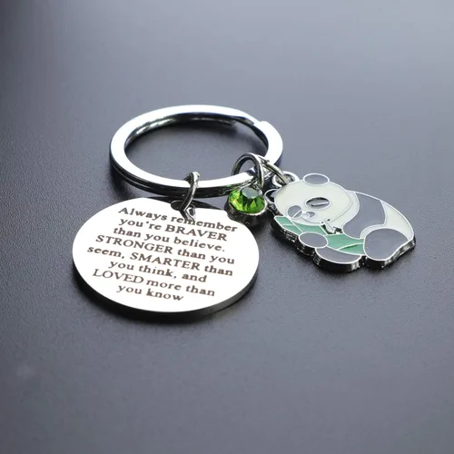 Vista 5 de TongXin Lindo llavero de oso panda para amantes de los pandas, regalo divertido de animales para mujeres y niñas, llavero de panda