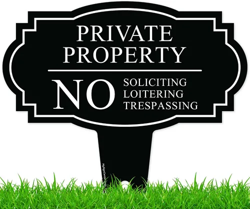 Vista 13 de Letrero de No Soliciting Yard (No Soliciting Yard Sign, No Solicitation In Ground de 11 x 11 pulgadas), ACM libre de óxido, resistente a