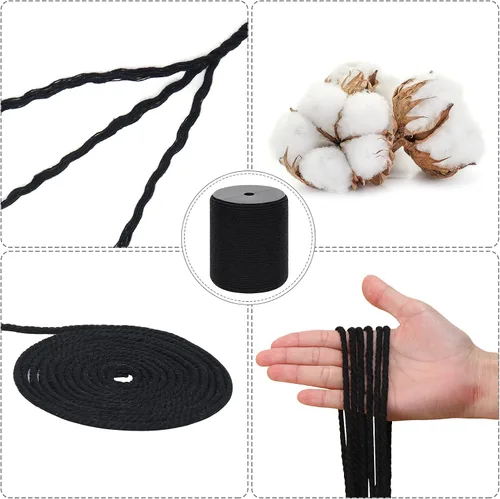 Vista 2 de Cuerda de macramé de 0.118 in x 328 yardas Cuerda de macramé 100% algodón natural 3 hebras de algodón trenzado para colgar plantas hecho a mano