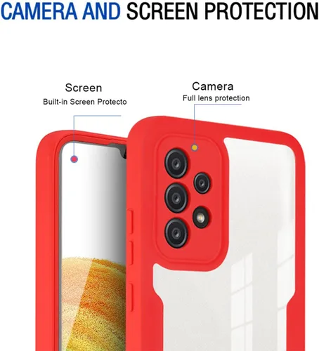 Vista 3 de CCSamll - Funda transparente para Samsung Galaxy A13 4G (no 5G), protector de pantalla integrado, delgada, de cuerpo completo, resistente, suave