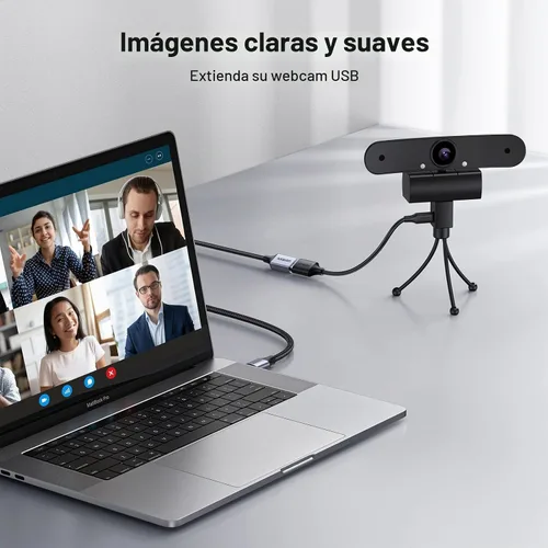 Vista 5 de UGREEN Paquete de 2 cables de extensión USB (1.5 pies + 1.5 pies), cable extensor USB 3.0 de nailon trenzado, compatible con cámara web, cámara