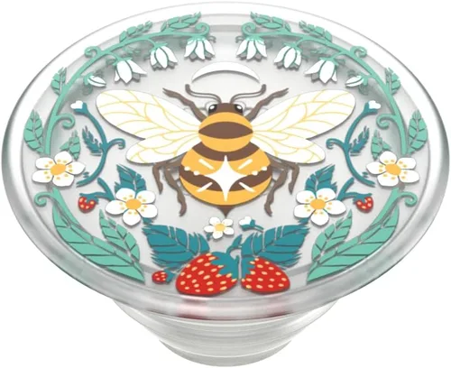 Vista 4 de PopSockets Agarre adhesivo para teléfono, soporte, soporte para teléfono, abeja, translúcido Bee Boho