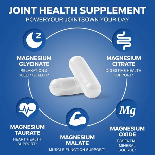 Vista 4 de Conjunto de suplementos de glucosamina condroitina MSM y complejo de magnesio, 2 botellas individuales Complejo de glucosamina y complejo