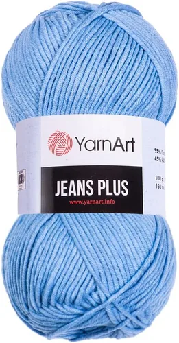 Vista 48 de YarnArt Jeans Plus - Hilo de mezcla de algodón suave, 100g (3.5 onzas), 160m (174 yardas), 55% algodón, 45% acrílico, grosor medio #4, ideal