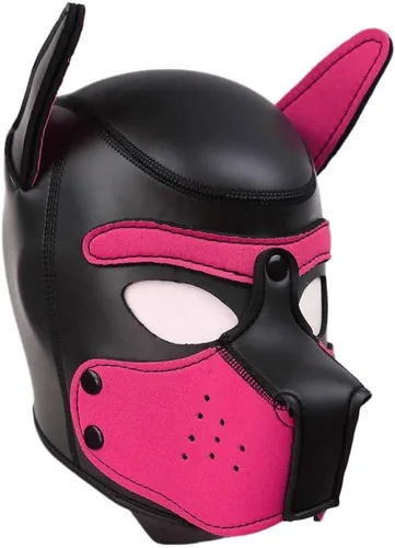 Vista 9 de Neoprene Dog Puppy Hood Mask with Detachable Muzzle Full Face Animal Head Mask for Halloween