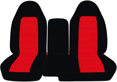 Vista 12 de Cubreasientos de camiones de dos tonos/vehículos utilitarios Ford Ranger/Explorer Mazda Navajo/Serie B (asientos separados, 60/40) con Negro y azul