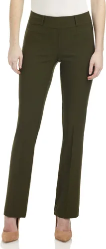 Vista 2 de Rekucci - Pantalones elásticos para mujer, de ajuste cómodo y levemente acampanados