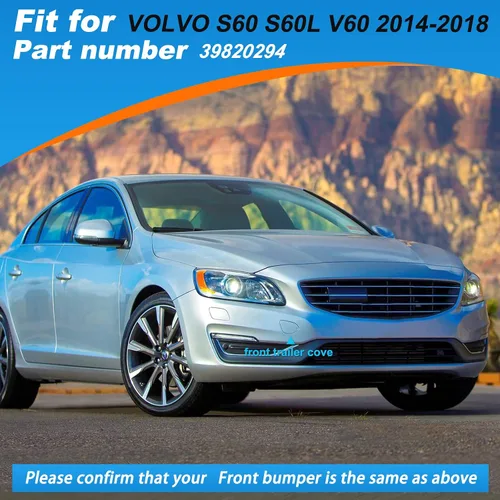 Vista 3 de Cubierta de gancho de remolque para parachoques delantero Tapa de ojo de remolque Compatible con VOLVO S60 S60L V60 2014 2015 2016 2017 2018