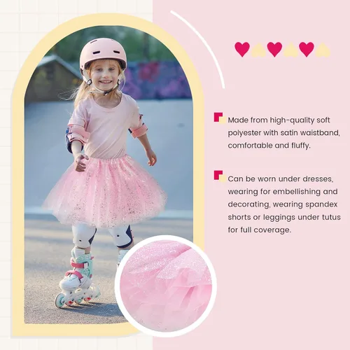 Vista 5 de Simplicity Falda tutú de tul de 4 capas para bebé, 6 meses a 8 años