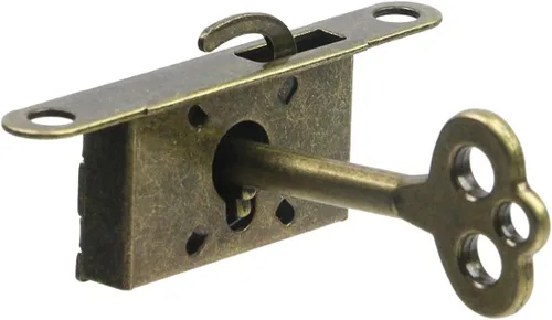 Vista 4 de T Tulead Cerraduras de bronce mini caja de embutir decorativas antiguas cerraduras de caja de joyería cerradura de gabinete de reemplazo 2