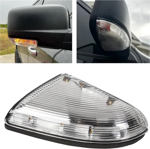 Vista 8 de ECOTRIC Luz de Charco de Señal de Giro del Espejo Izquierdo Compatible con Dodge Ram 1500 2009-2013 y 2500 2010-2013 LH Cubierta de Carcasa