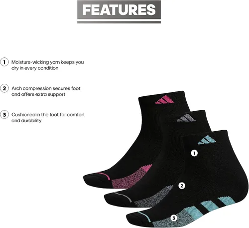 Vista 2 de adidas Women's Cushioned Low Cut Socks (3-Pair)